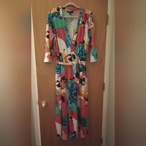 Floral Multicolor Wrap Dress